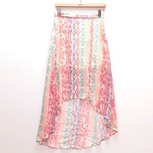Forever 21 Tribal Print Hi-Low Skirt, Sz M